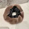 Scrunchie de Pelúcia Grande para Outono e Inverno para Mulheres, Elástico de Cabelo Fashion, Acessório de Cabelo para Penteados de Coque, Cordão de Cabelo Elegante para Cabeça