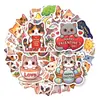 50 adesivos de diário de gato de compra direta transfronteiriça, adesivos fofos com tema de gato para planners, copos de água e decoração de mesa, feitos de material PP
