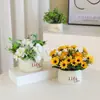 Estilo Ins Escandinavo Flor Artificial de Hortênsia em Vaso Enfeites Decorativos Sala de Estar Quarto Estudo Cerâmica Decorações para Casa
