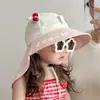 Sombrero de Protección Solar para Niñas, Protección UV de Verano, Ala Ancha, Sombrero Chal, Sombrero para Bebés Niños y Niñas con Gafas de Sol