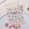 Adesivos de Unha Frutas Gelatinosas Frescas 5D Embossados Estéreo Romã Doce Fatias de Limão Adesivos DIY para Nail Art Estilo Hg