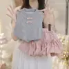 Conjunto de Dos Piezas para Niñas Estilo Coreano Verano 2026 Nuevo Dulce y Elegante Chaleco a Cuadros con Forma de Diamante con Lazo y Shorts Florales