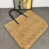 Bolso de algodón tejido de un solo hombro con diseño hueco nuevo estilo, bolso de mano de paja estilo casual, bolso de playa para vacaciones para mujer