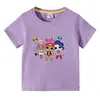 2023 roupas infantis transfronteiriças camiseta infantil de verão de manga curta meninos e meninas desenho animado camiseta básica bebê camiseta de meia manga top da moda