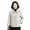 Nuevo Abrigo de Lana Doble Faz para Mujer de Primavera y Otoño, Ropa Exterior Doble Faz de Lana para Mujeres de Mediana Edad y Mayores, Top de Lana para Mamá