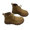 Botas Martin de cuero de vaca hechas a mano para comercio exterior, suela gruesa, nueva colección otoño/invierno, punta redonda, suela suave, botines de caña alta, botines cortos casuales de cuero genuino para mujer