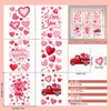 Día de San Valentín corazón rosa coche cuadros globo moño decoración electrostática puerta de vidrio armario ventana pegatina flor