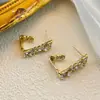 Pendientes de gancho con diseño único estilo francés, pedrería, aretes para mujer, temperamento, lujo ligero, alta calidad, estilo frío, aretes de botón personalizados