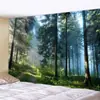 Tecido de Tapeçaria para Pendurar na Parede Amazon Mais Vendido no Exterior Pano de Fundo Estilo Ins Série Floresta Pano Decorativo Tapeçaria Boêmia