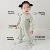 Novo macacão de seda para primavera e outono para bebês, com design ombro a ombro, mangas compridas, estilo pullover e pode ser usado como roupa de engatinhar, pijama ou body.