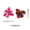 Cabezas de Flor de Lirio Simuladas de Doble Pétalo de Colores Kit de Materiales para Accesorios de Cabello DIY Pasador de Flor Artificial Accesorios Kit de Materiales Pared de Flores de Boda Pequeños Adornos