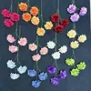 Flor artificial haste única com 3 peônias, fundo para salão de casamento, decoração de sala de estar em casa, flores de nenúfar artificiais atacado