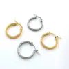 Pendientes redondos de acero de titanio de alta calidad europeos y americanos, temperamento nicho, pendientes geométricos de acero inoxidable de oro de 18 quilates, venta al por mayor para mujer