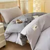 Conjunto de cama de três peças para dormitório de estudante universitário, 100% algodão, lençol de elástico liso para dormitório, conjunto de seis peças para cama de solteiro, 100% algodão