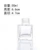 Garrafa de Vidro Aromática Transparente Garrafa de Aromaterapia Garrafa de Aromaterapia 50ml Quadrada Quadrada Garrafa de Aromaterapia Sem Fogo Garrafa de Óleo Essencial para Fragrância