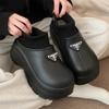 Botas de Neve Quentes e Modernas para Mulheres no Inverno, Estilo de Rua, Sola Grossa, Aumenta Altura, Forradas com Lã, com Meias Integradas, Versáteis e Quentes para Uso ao Ar Livre