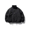 Forn3 Marca de Moda Chaqueta Casual de Algodón para Pareja Otoño e Invierno Nuevo Estilo Japonés Bolsillo Irregular Cuello Alto Abrigo de Algodón