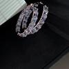 Brincos de argola grandes de alta qualidade europeus e americanos com costura de diamante, versáteis, moda verão, novos brincos, brincos, moda feminina