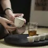 Xícara de Chá Pintada à Mão Estilo Dinastias Tang e Song, Conjunto de Chá Kung Fu, Xícara Única de Cerâmica, Xícara de Chá Doméstica, Felicidade e Contentamento, Sem Preocupações e Tranquilidade