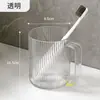 Luxo Leve Alta Transparência Listrado Estilo Popular Alça Transparente Copo de Enxaguante Bucal Listrado Vertical Copo para Escova de Dentes Copo de Enxaguante Bucal Copo para Escova de Dentes