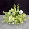 Arreglos Florales Artificiales para Bodas, Arcos en Forma de Cuerno, Columnas Florales Grandes, Flores de Cascada Estilo Bosque, Decoración de Escenario y Paisajismo para Salones de Bodas