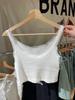 Estilo BM Encaje Blanco Borde Ojal Lazo Camisola Corta Pura Chaleco Mujer Bm Chica Caliente Cintura Alta Top Corto