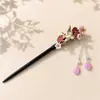 Pente de cabelo estilo antigo, novo pente de cabelo estilo chinês imitação de ébano, acessório de cabelo para Hanfu, acessório para coque, pente de cabelo para cheongsam, presente de joia para mulheres