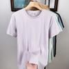 Camiseta de Manga Corta de Verano de Seda Helada de Secado Rápido para Correr y Deportes al Aire Libre, Holgada, Absorbente de Sudor, Cuello Redondo, Tops, Dropshipping