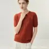 Elegante Tricô Jacquard de Seda e Caxemira Manga Média Suéter de Caxemira Feminino Outono Novo Gola Redonda Design Pulôver Top com Senso de Design