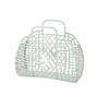 Bolso de Mano de Moda Grande de Plástico PE Cesta Suave Desmontable Hueca Cesta de Almacenamiento para Compras Snacks de Supermercado Fruta Cesta de Compras