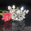 Corona de decoración para tartas de cumpleaños infantiles, corona pequeña con perlas y diamantes de imitación de plata dorada, accesorios para hornear