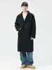 Abrigo de Lana Holgado de Longitud Media Casual para Hombre Primavera 2026, Abrigo Estilo Coreano para Jóvenes, Ropa Casual de Moda para Caballero