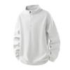 2025 Otoño e Invierno Transfronterizo Nuevo Sudadera con Media Cremallera y Cuello Alto Holgada para Hombre Talla Grande Camiseta Básica Deportiva Casual