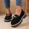 Zapatos Casuales de Invierno para Mujer 2026, Corte Profundo, Piel de Vaca de Capa Superior, Suela Gruesa, Tacón Medio, Cálidos, Adecuados para Salidas Diarias