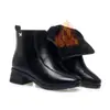Botines para dropshipping, cálidos y versátiles para otoño e invierno, con tacones gruesos, forro de felpa, suelas suaves y un diseño cómodo adecuado para madres, así como zapatos de cuero para mujeres de mediana edad