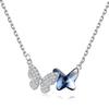 Collar de plata 925 de lujo ligero estilo japonés y coreano para mujer, collar de mariposa estilo campus nicho para mujer, cadena de clavícula ligera estilo Mori combinable con todo para mujer