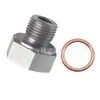 Conector Adaptador de Presión de Aceite de Motor de Acero Inoxidable M16X1.5 a 1/8Npt Automotriz con Junta de Cobre Rojo