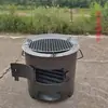 Estufa de Placa de Acero Engrosada para Fuego de Leña, Estufa de Carbón, Preparación de Té, Calefacción, Barbacoa al Aire Libre, Estufa Multifuncional para el Hogar para Quemar Carbón y Cocinar