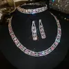 Herdeira Pura e Cool~Conjunto de Brincos, Pulseira e Colar com Zircônia Brilhante Oval Leve Luxo Sensação de Alto Padrão Joias para Traje Formal Festa Noturna