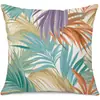 Novedades Primavera y Verano Productos para el Hogar Transfronterizos Funda de Almohada de Lino con Hojas Funda de Almohada Caliente de Amazon Funda de Almohada Lumbar Venta al por Mayor