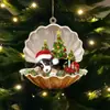 Pingente de Árvore de Natal Transfronteiriço Cachorrinho Dormindo Acrílico Plano Desenho Animado Cachorro Decoração de Natal 2023 para Casa