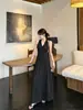Foto Real~Vestido Regata Decote Halter Sem Mangas Puramente Sexy e Doce para Mulheres, Novo Estilo de Verão Slim Fit Vestido de Bolinhas Corte A 14163