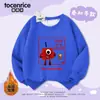 Roupa Estilo Blocos de Montar Digital para Meninos e Meninas, Nova Coleção Primavera, Outono e Inverno 2025, Moletom Infantil Estiloso com Fleece, Blusa Versátil da Moda