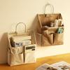 Tela de Algodón Transfronteriza Bolsa Colgante de Almacenamiento de Algodón y Lino para Organizar Snacks y Artículos Varios Cesta de Almacenamiento para Pared, Mesita de Noche, Dormitorio, Hogar