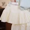 Traje de Verano Nuevo para Niñas 2025 Estilo Western Infantil Estilo Universitario Verano Tejido de Punto Manga Corta Falda Plisada de Moda