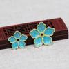 Accesorios para Joyería DIY Goteo de Aceite Jade Imitación Hecho a Mano DIY Conservación del Color Cobre Flor Azul Quemada Magnolia Lirio del Valle B3008