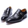 Zapatos de Vestir para Hombre de Lujo Social, Mocasines de un Botón, Piel de Vacuno de Capa Superior, Cuero Genuino, Tacón Bajo, Slip-on, Zapatos de Cuero Transfronterizos