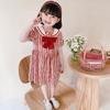 Saia Infantil Xadrez Nórdico Vestido Academia Laço Vestido Princesa 26 Verão Novo Estilo Comércio Exterior Roupas Infantis Dropshipping