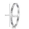 Pulseira de Aço Titânio 6mm Recorte Números Romanos Moda Transfronteiriça Europeia e Americana Pulseira Versátil Pulseira de Aço Inoxidável Feminina