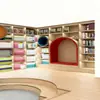 Estantería de Información Simple de Múltiples Niveles para Sala de Lectura de Biblioteca Escolar Grande Estante Circular para Libros de Dibujo Libros Ilustrados